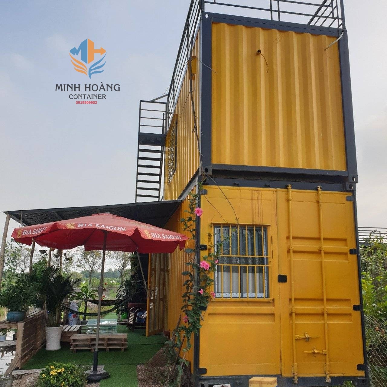 Cụm nhà lắp ghép container hai tầng 20 feet x 40 feet